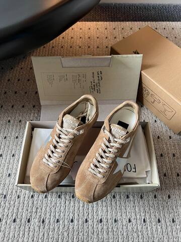 Golden Goose Marathon Tan Silver White Gum Sneaker (BS-87390)
