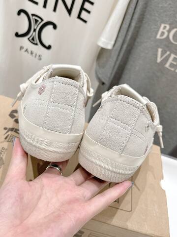 Golden Goose V Star Off White Silver Skate Shoe (BS-87497)