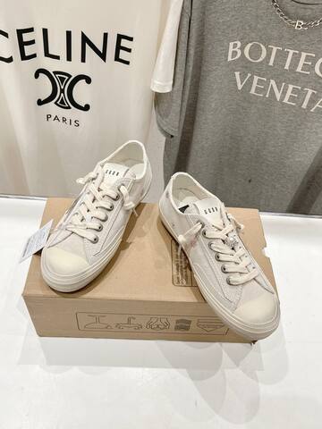 Golden Goose V Star Off White Silver Skate Shoe (BS-87497)