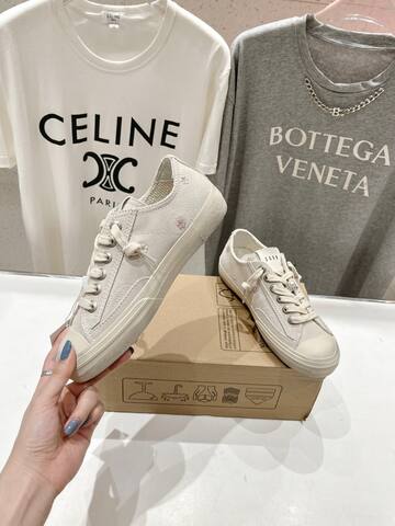 Golden Goose V Star Off White Silver Skate Shoe (BS-87497)