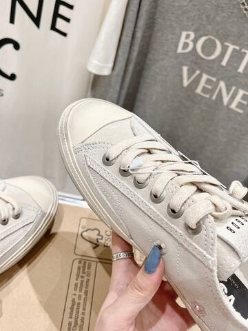 Golden Goose V Star Off White Silver Skate Shoe (BS-87497)