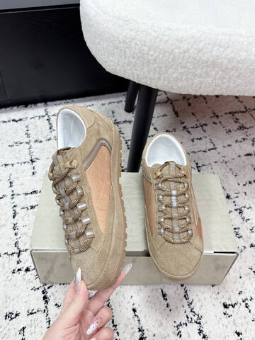 Golden Goose GGDB Star Beige Light Brown White Silver Sneaker (BS-87416)
