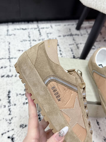 Golden Goose GGDB Star Beige Light Brown White Silver Sneaker (BS-87416)