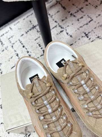 Golden Goose GGDB Star Beige Light Brown White Silver Sneaker (BS-87416)