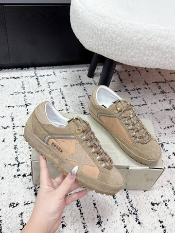 Golden Goose GGDB Star Beige Light Brown White Silver Sneaker (BS-87416)