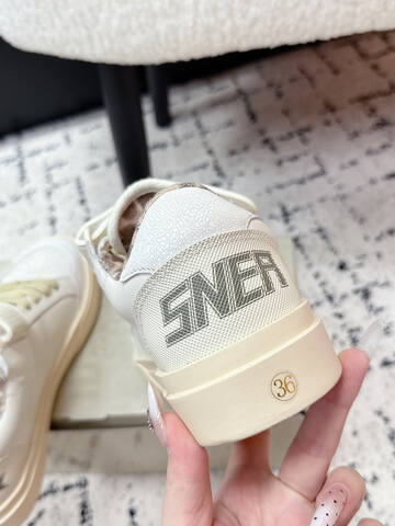 Golden Goose Court Strap White Cream Olive Beige Brown Skate Shoe (BS-87415)