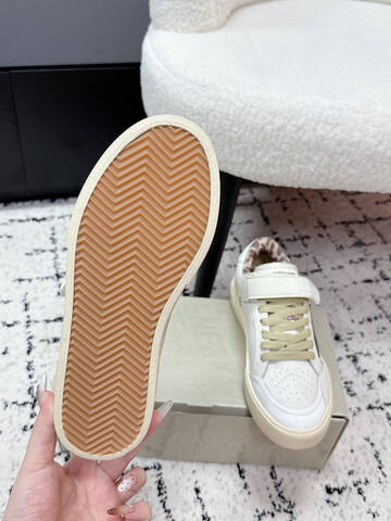 Golden Goose Court Strap White Cream Olive Beige Brown Skate Shoe (BS-87415)