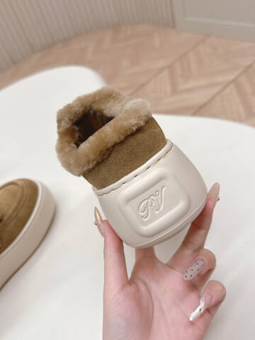 Roger Vivier NewViv Platform Mule Chestnut Beige Off White Sneaker (BS-87466)
