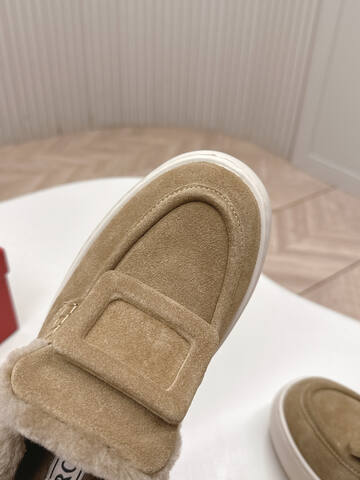 Roger Vivier NewViv Platform Mule Chestnut Beige Off White Sneaker (BS-87466)