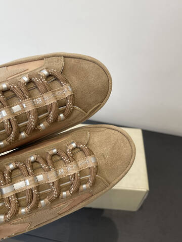 Golden Goose Super Star Tan Beige Silver Off White Skate Shoe (BS-87501)