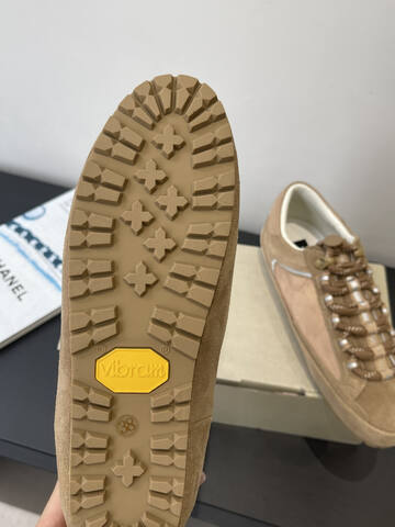 Golden Goose Super Star Tan Beige Silver Off White Skate Shoe (BS-87501)