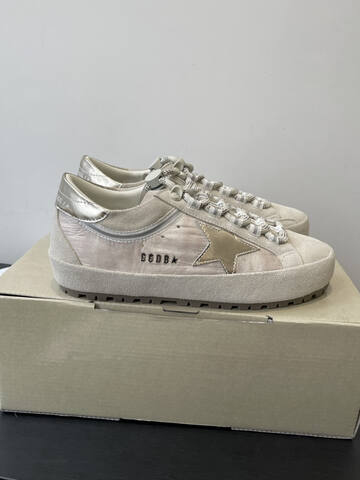 Golden Goose Super Star Beige Silver Light Brown Sneaker (BS-87500)