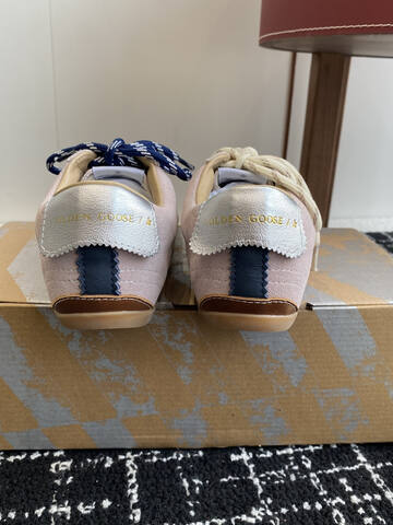 Golden Goose Super Star Light Pink White Beige Blue Skate Shoe (BS-87413)