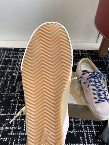 Golden Goose Super Star Light Pink White Beige Blue Skate Shoe (BS-87413)