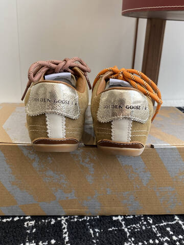 Golden Goose Super Star Tan White Orange Brown Sneaker (BS-87412)