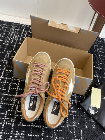 Golden Goose Super Star Tan White Orange Brown Sneaker (BS-87412)