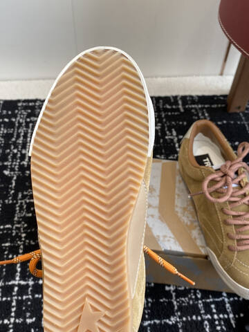 Golden Goose Super Star Tan White Orange Brown Sneaker (BS-87412)