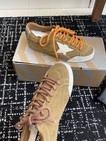 Golden Goose Super Star Tan White Orange Brown Sneaker (BS-87412)