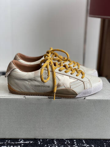 Golden Goose Truestar Off White Yellow Brown Beige Sneaker (BS-87424)