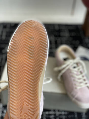 Golden Goose Super Star Light Pink White Beige Silver Skate Shoe (BS-87423)