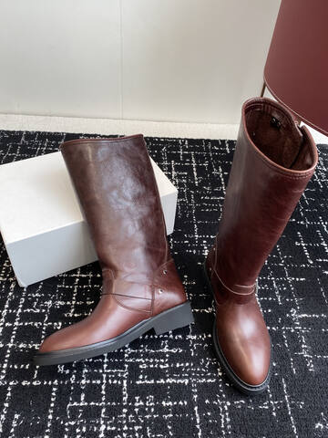 Golden Goose Buckle Knee High Boot Dark Brown Black Silver (BS-87426)