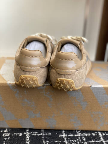 Golden Goose Running Marathon Tan Silver Beige Gum Sneaker (BS-87433)