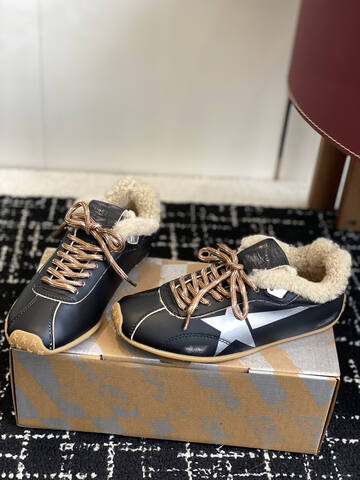 Golden Goose 25ss Shearling Lined Star Sneaker Black Silver Beige Bronze Gum (BS-87429)