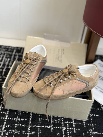 Golden Goose GGDB Star Tan Light Brown White Silver Sneaker (BS-87436)