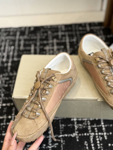 Golden Goose GGDB Star Tan Light Brown White Silver Sneaker (BS-87436)