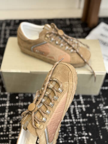 Golden Goose GGDB Star Tan Light Brown White Silver Sneaker (BS-87436)