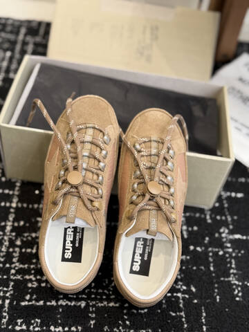 Golden Goose GGDB Star Tan Light Brown White Silver Sneaker (BS-87436)