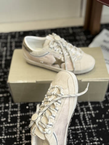 Golden Goose GGDB Golden Goose Light Beige Silver Gold Brown Sneaker (BS-87435)