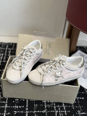 Golden Goose GGDB Golden Goose Light Beige Silver Gold Brown Sneaker (BS-87435)