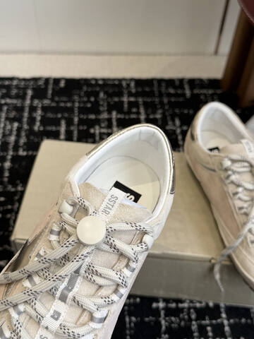 Golden Goose GGDB Golden Goose Light Beige Silver Gold Brown Sneaker (BS-87435)