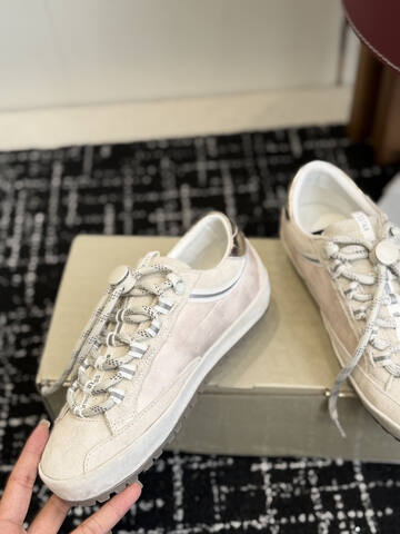 Golden Goose GGDB Golden Goose Light Beige Silver Gold Brown Sneaker (BS-87435)