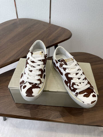 Golden Goose Super Star White Brown Cream Skate Shoe (BS-87441)