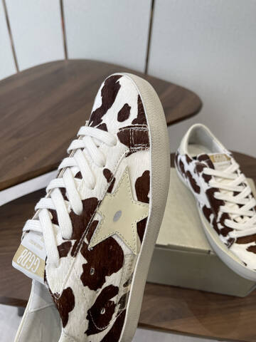 Golden Goose Super Star White Brown Cream Skate Shoe (BS-87441)