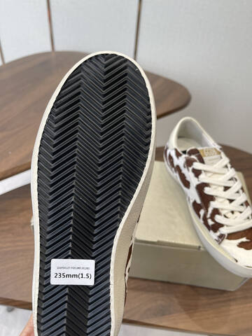 Golden Goose Super Star White Brown Cream Skate Shoe (BS-87441)
