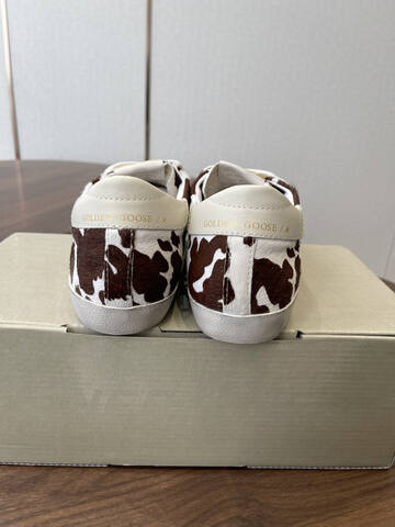 Golden Goose Super Star White Brown Cream Skate Shoe (BS-87441)