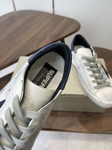 Golden Goose Superstar White Navy Blue Grey Skate Shoe (BS-87440)