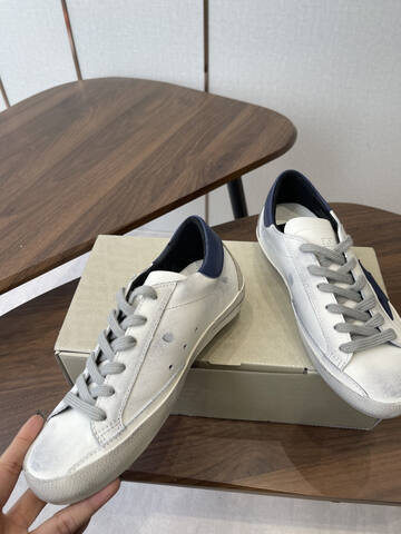 Golden Goose Superstar White Navy Blue Grey Skate Shoe (BS-87440)