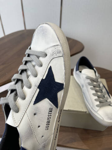 Golden Goose Superstar White Navy Blue Grey Skate Shoe (BS-87440)