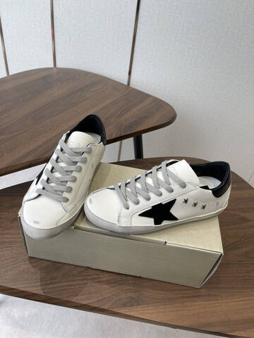 Golden Goose Super-Star White Black Grey Skate Shoe (BS-87439)
