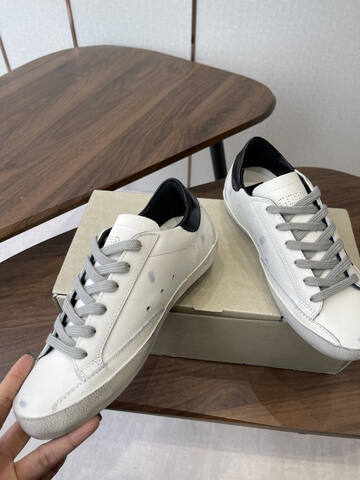Golden Goose Super-Star White Black Grey Skate Shoe (BS-87439)