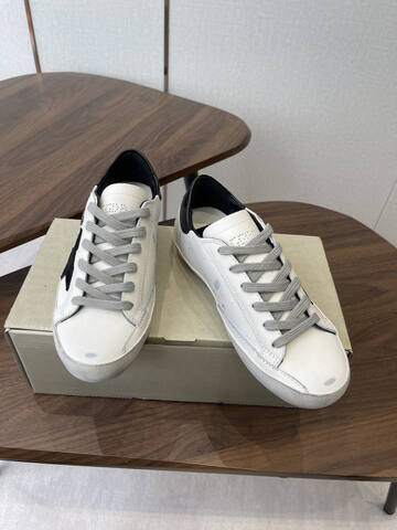 Golden Goose Super-Star White Black Grey Skate Shoe (BS-87439)