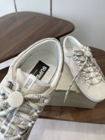 Golden Goose GGDB Golden Goose 25ss Light Beige Silver White Skate Shoe (BS-87445)