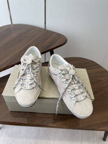 Golden Goose GGDB Golden Goose 25ss Light Beige Silver White Skate Shoe (BS-87445)