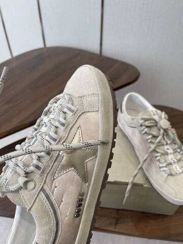 Golden Goose GGDB Golden Goose 25ss Light Beige Silver White Skate Shoe (BS-87445)