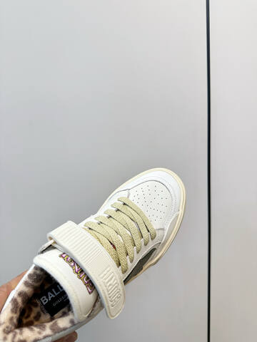Golden Goose New Lightstar White Olive Green Cream Beige Brown Skate Shoe (BS-87393)
