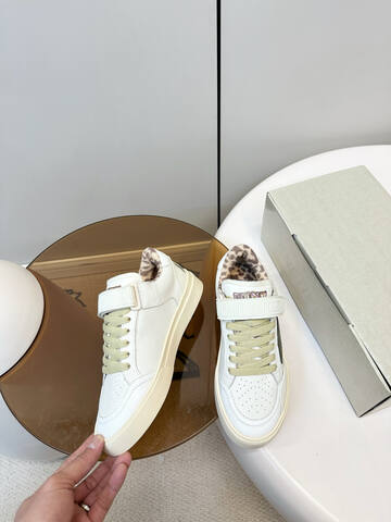 Golden Goose New Lightstar White Olive Green Cream Beige Brown Skate Shoe (BS-87393)